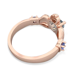 Aquamarine Claddagh Keepsake 14K Rose Gold ring R5245