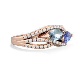 Aquamarine Diamond Rivers 14K Rose Gold ring R3070