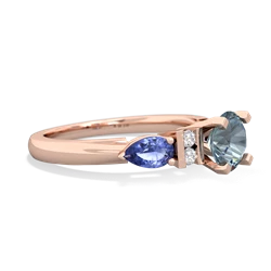 Aquamarine 6Mm Round Eternal Embrace Engagement 14K Rose Gold ring R2005