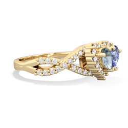 Aquamarine Diamond Twist 'One Heart' 14K Yellow Gold ring R2640HRT