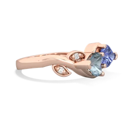 Aquamarine Floral Elegance 14K Rose Gold ring R5790