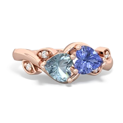 Aquamarine Floral Elegance 14K Rose Gold ring R5790