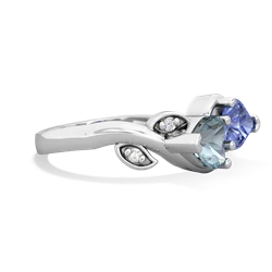 Aquamarine Floral Elegance 14K White Gold ring R5790