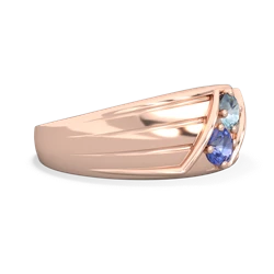 Aquamarine Men's Streamline 14K Rose Gold ring R0460