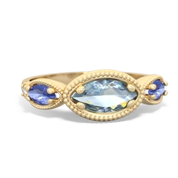 Aquamarine Milgrain Marquise 14K Yellow Gold ring R5700