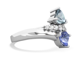 Aquamarine Heart To Heart 14K White Gold ring R2064