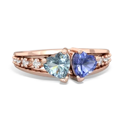 Aquamarine Heart To Heart 14K Rose Gold ring R3342