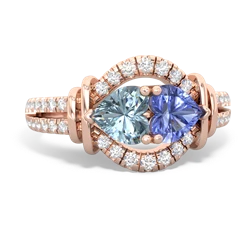 Aquamarine Art-Deco Keepsake 14K Rose Gold ring R5630