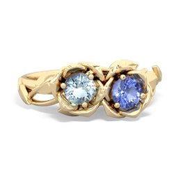 Aquamarine Rose Garden 14K Yellow Gold ring R5510