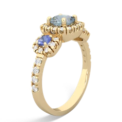 Aquamarine Regal Halo 14K Yellow Gold ring R5350