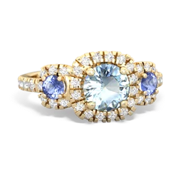 Aquamarine Regal Halo 14K Yellow Gold ring R5350