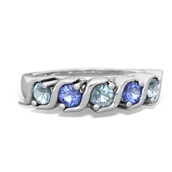 Aquamarine Anniversary Band 14K White Gold ring R2089