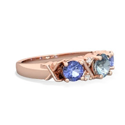 Aquamarine Hugs And Kisses 14K Rose Gold ring R5016