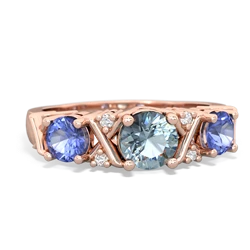 Aquamarine Hugs And Kisses 14K Rose Gold ring R5016