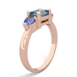 Aquamarine Three Stone 14K Rose Gold ring R5235