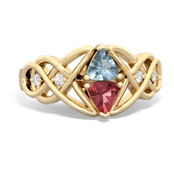 Aquamarine Keepsake Celtic Knot 14K Yellow Gold ring R5300