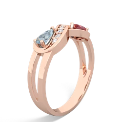 Aquamarine Diamond Infinity 14K Rose Gold ring R5390