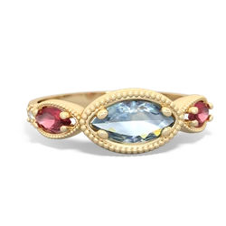 Aquamarine Milgrain Marquise 14K Yellow Gold ring R5700