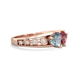 Aquamarine Heart To Heart 14K Rose Gold ring R3342