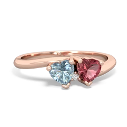 Aquamarine Sweethearts 14K Rose Gold ring R5260