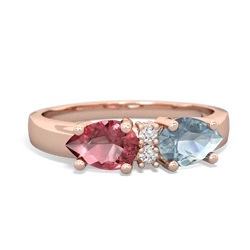 Aquamarine Pear Bowtie 14K Rose Gold ring R0865