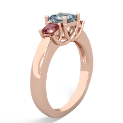 Aquamarine Three Stone Trellis 14K Rose Gold ring R4015