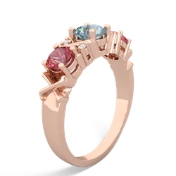 Aquamarine Hugs And Kisses 14K Rose Gold ring R5016