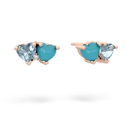 Aquamarine Sweethearts 14K Rose Gold earrings E5260