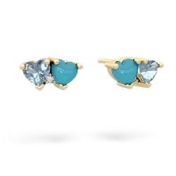 Aquamarine Sweethearts 14K Yellow Gold earrings E5260