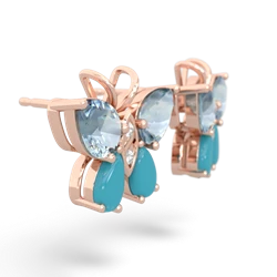 Aquamarine Butterfly 14K Rose Gold earrings E2215