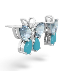 Aquamarine Butterfly 14K White Gold earrings E2215