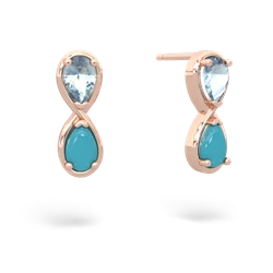 Aquamarine Infinity 14K Rose Gold earrings E5050