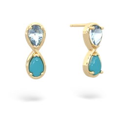 Aquamarine Infinity 14K Yellow Gold earrings E5050