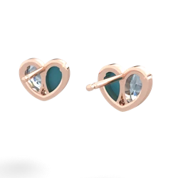 Aquamarine 'Our Heart' 14K Rose Gold earrings E5072