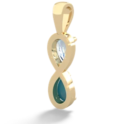 Aquamarine Infinity 14K Yellow Gold pendant P5050