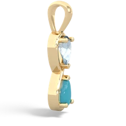 Aquamarine Infinity 14K Yellow Gold pendant P5050