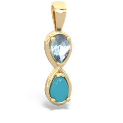 Aquamarine Infinity 14K Yellow Gold pendant P5050