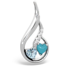 Aquamarine Keepsake Curves 14K White Gold pendant P5450