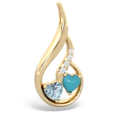 Aquamarine Keepsake Curves 14K Yellow Gold pendant P5450