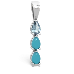 Aquamarine Dew Drops 14K White Gold pendant P2251