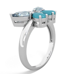 Aquamarine Butterfly 14K White Gold ring R2215