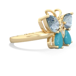 Aquamarine Butterfly 14K Yellow Gold ring R2215