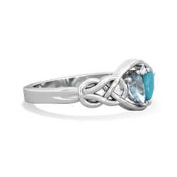 Aquamarine Celtic Love Knot 14K White Gold ring R5420