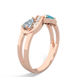 Aquamarine Diamond Infinity 14K Rose Gold ring R5390