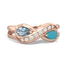 Aquamarine Diamond Infinity 14K Rose Gold ring R5390