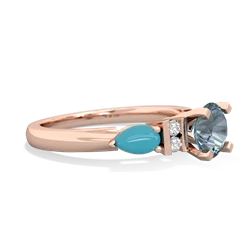 Aquamarine 6Mm Round Eternal Embrace Engagement 14K Rose Gold ring R2005