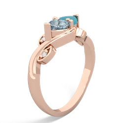 Aquamarine Floral Elegance 14K Rose Gold ring R5790