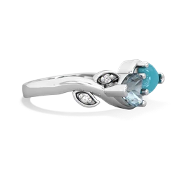 Aquamarine Floral Elegance 14K White Gold ring R5790