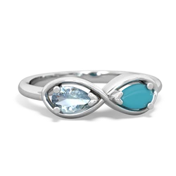 Aquamarine Infinity 14K White Gold ring R5050