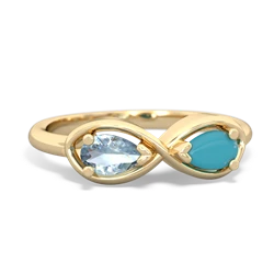 Aquamarine Infinity 14K Yellow Gold ring R5050